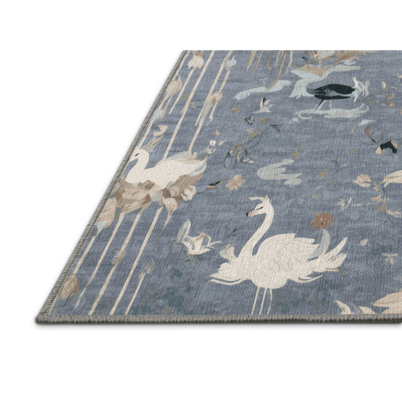 Tapis gris lavable à la machine, Rectangle 8 pi x 12 pi