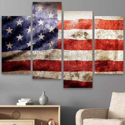 Drapeau américain rétro 4 pièces