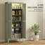 HOMCOM Tall Kitchen Cupboard Pantry Motion Sensor LED Light 177 cm Green