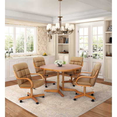 5-Piece Double-Pedestal Caster Dining Set