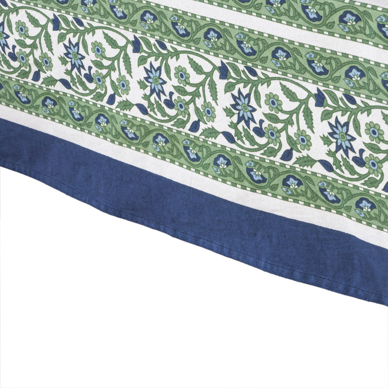 Cassis Handmade Floral Tablecloth, 128" x 71"