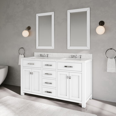 Minnetrista Double Bathroom Vanity with Marble Top