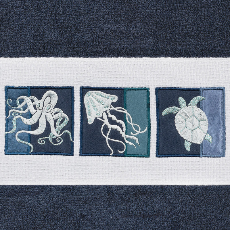 AVA 100% Turkish Cotton Ava Towel Set, Midnight Blue, 3 Piece Towel Set
