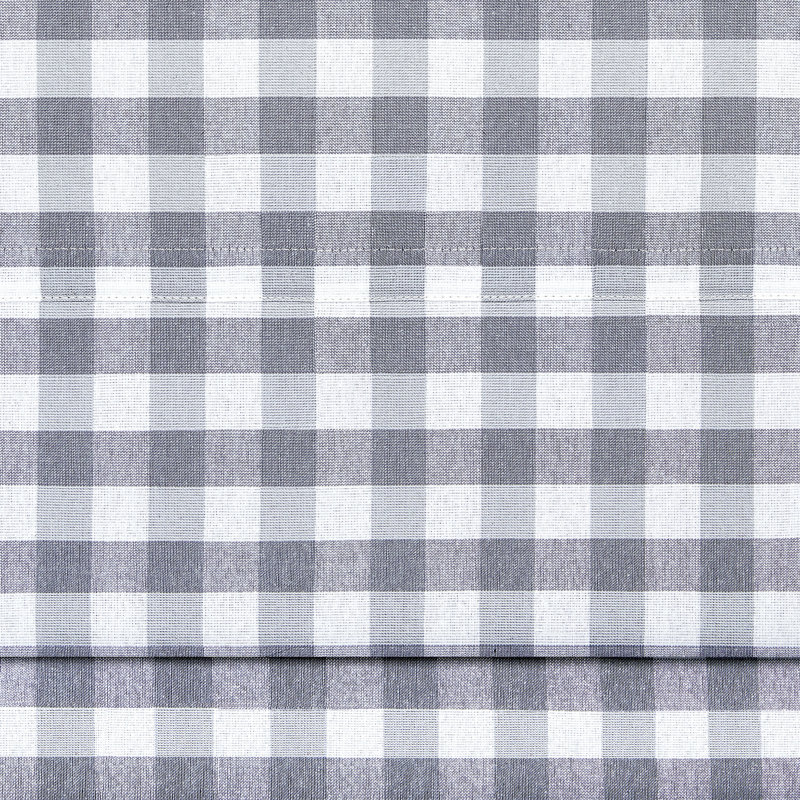 Rideau romain simple à carreaux simples Elegance, l 27 po x L 64 po, Gris