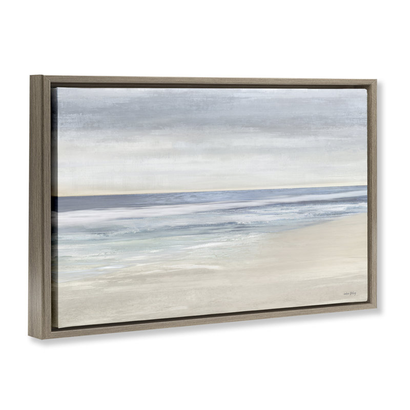 Toile flottante encadrée Subtle Beach par Amber Sterling, Cadre flottant orme Montalcino, H 21 po x l 31 po