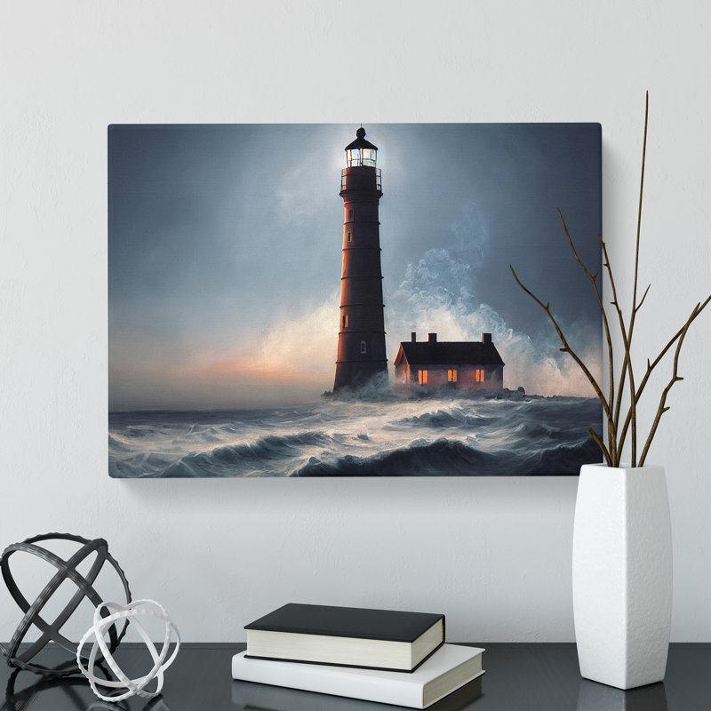 Bright Lighthouse - Wrapped Canvas, 40cm H x 60cm W x 3cm D