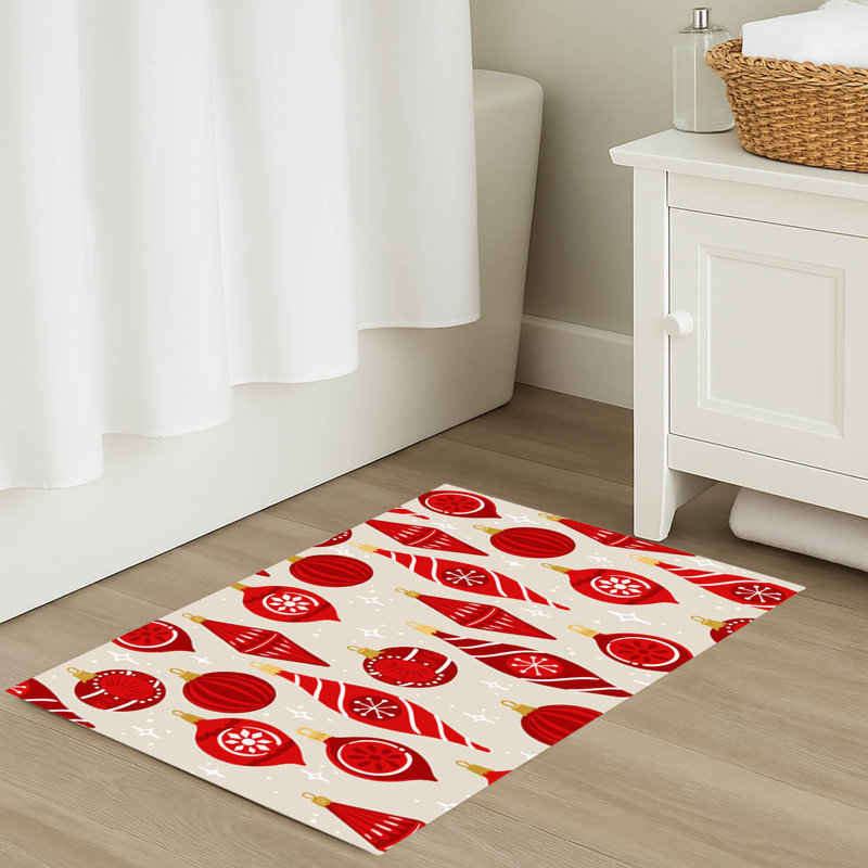 Tapis de bain Ornaments Holiday, Simple - L 34 po x l 21 po, Ivoire ivoire
