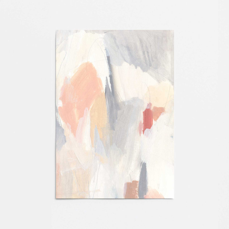 Doux rosé et crème abstraite, impression, H 14 po x l 11 po, Papier