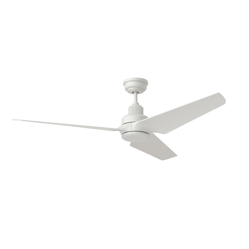 Smart LED Downrod Ceiling Fan, Matte White