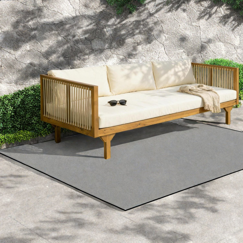 Canapés de patio confortables, bois d'acacia, style corde moderne pour terrasse de jardin