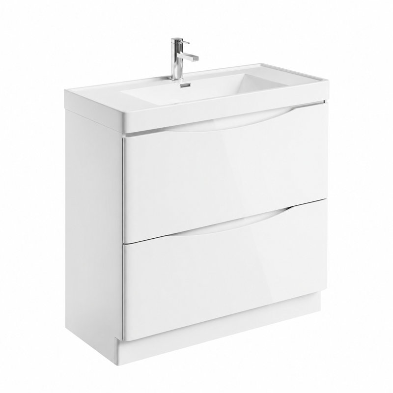 Stanhope 900 mm Freestanding Single Vanity, Gloss White