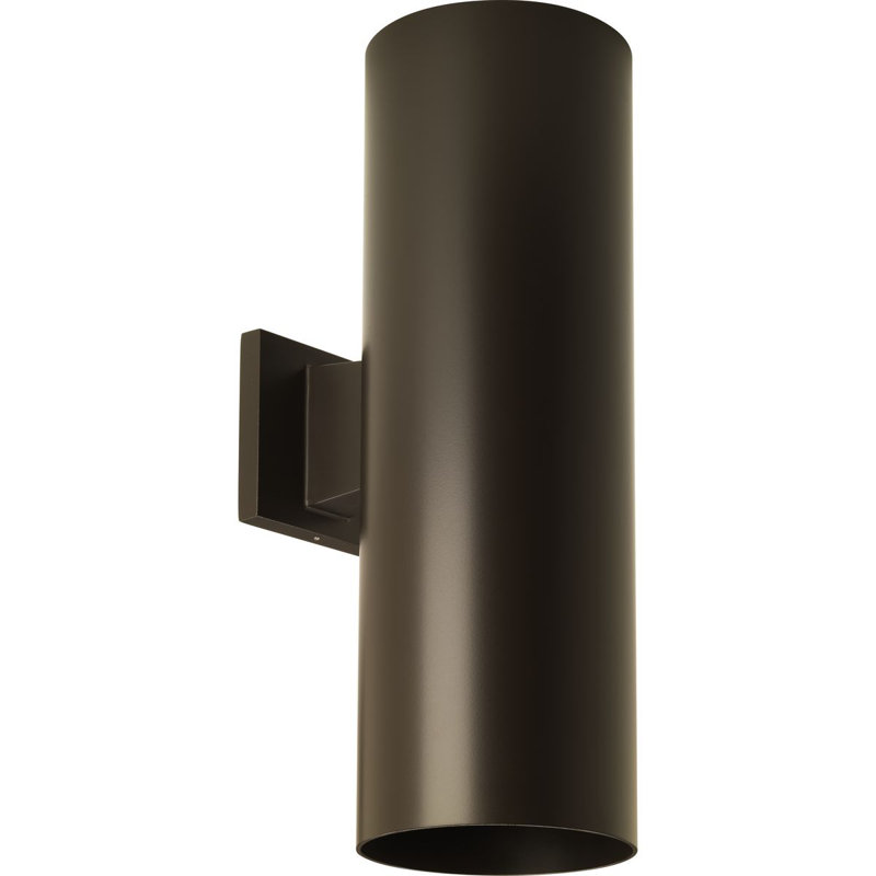 Éclairage cylindrique mural d'extérieur / vertical à 2 lumières de 5 pouces avec lentille supérieure Brioney, Bronze antique