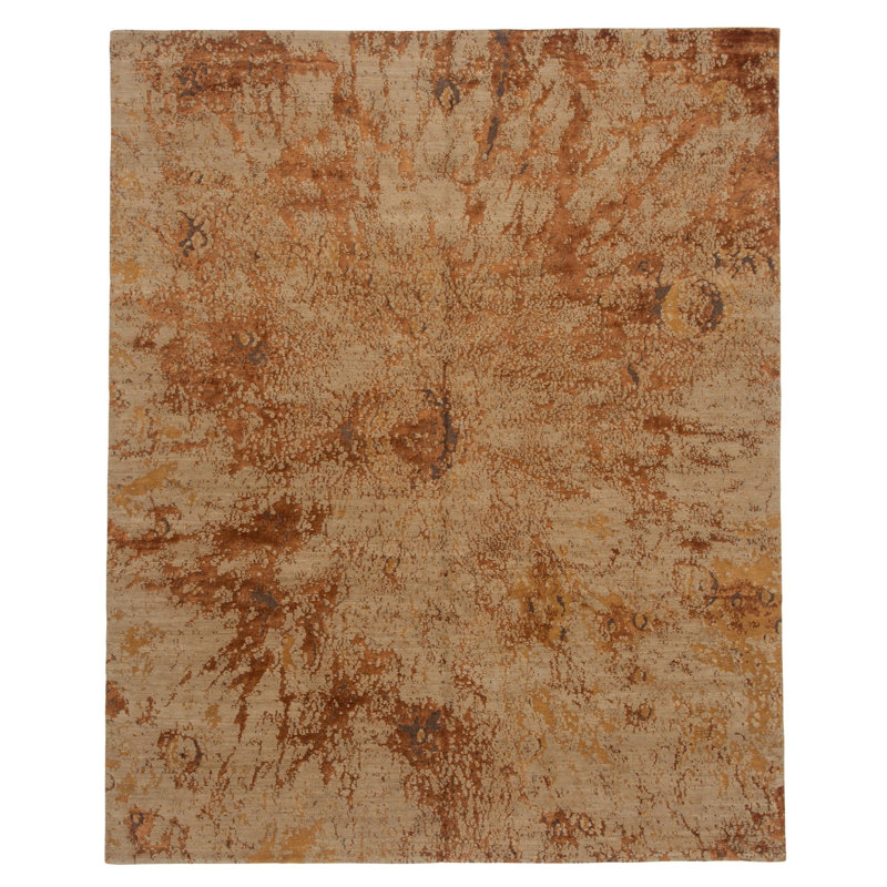 Moonscape Bamboo Slat / Seagrass Abstract Area Rug, Rectangle 3' x 5'