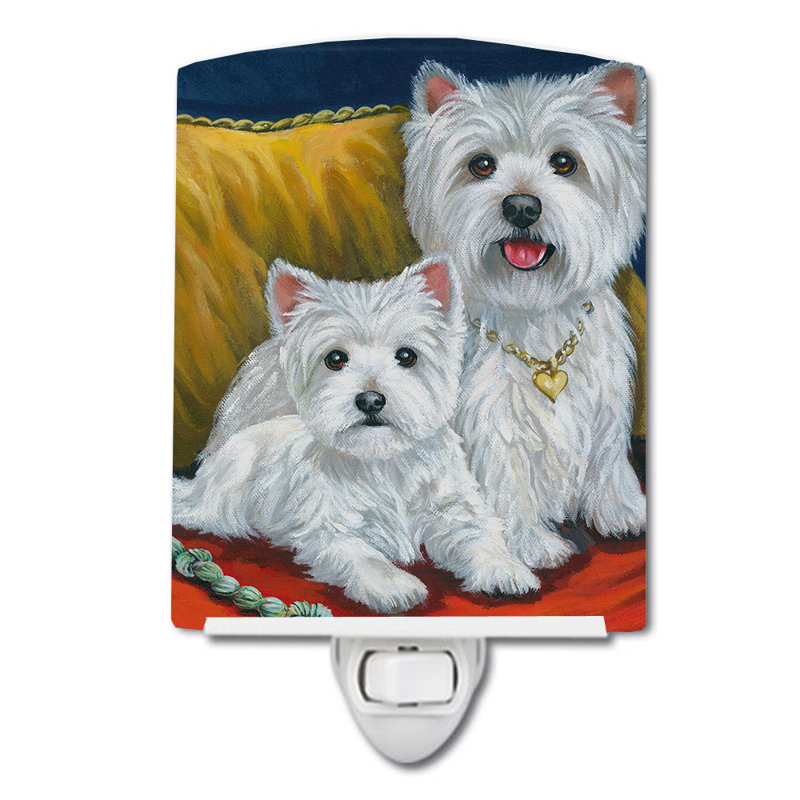 Veilleuse Westie, Westie, mère et chiot