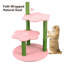 Arbre à chat rose en forme de fleur avec perchoir amovible, poteaux à griffer en sisal et jouet suspendu - Meuble à 3 niveaux pour chatons et chats