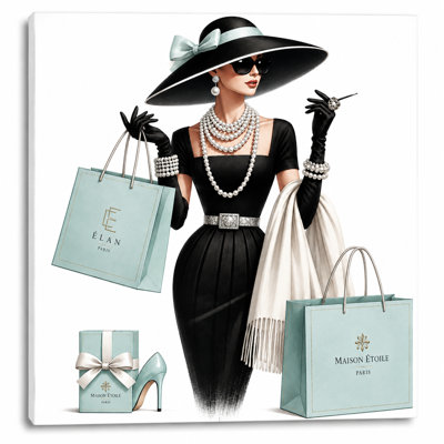 Luxury Stroll: Tiffany-Inspired Glam Canvas Wall Art