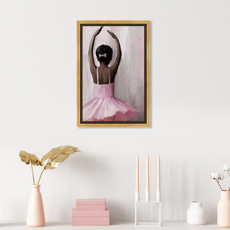 Apprendre le ballet - Impression sur toile, Encadrement doré, H 15 po x l 10 po