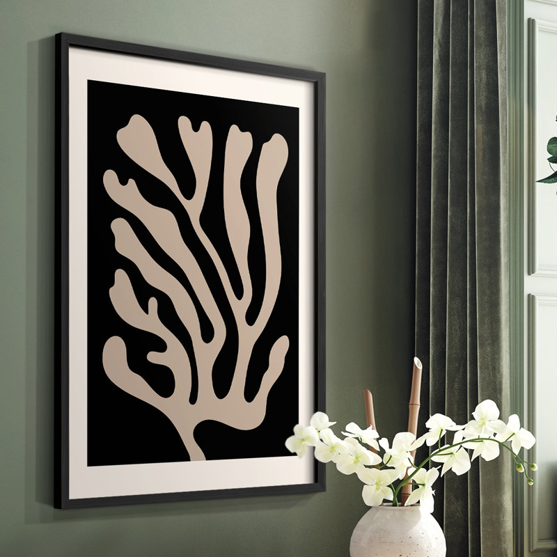 Matisse CCxxxi, reproduction encadrée - bois massif, H 28 po x l 22 po, Noir, noir, noir, noir
