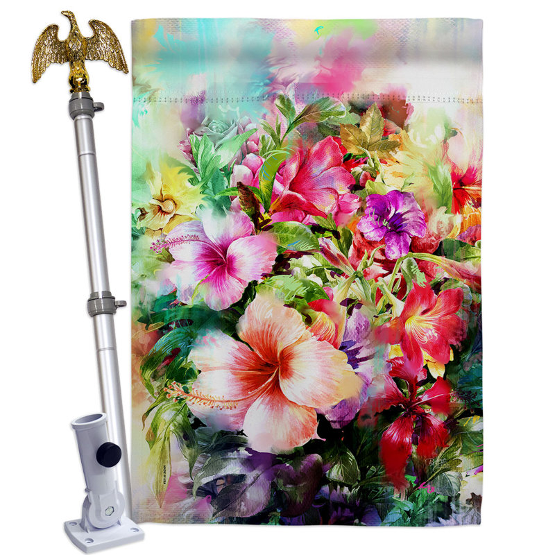 Double Sided 40'' H x 28'' W Polyester Flag Set