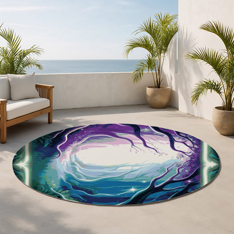 Tapis intérieur et extérieur Mystic Vines, Round 5'