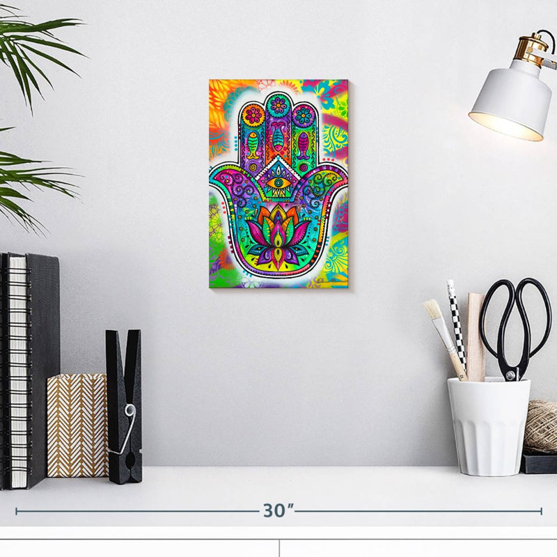 Kerrick Psychedelic Hamsa, 12" H x 8" W