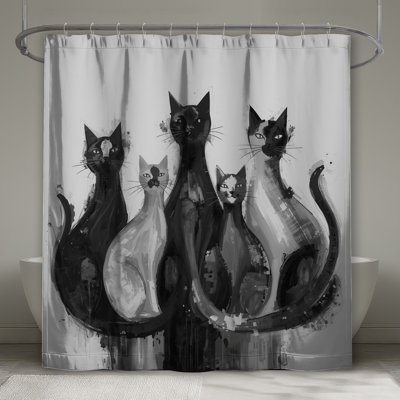 Rideaux de douche monochromes extra longs