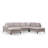 Stylish Corner Sofa, Beige Fabric, 61.0 x 123.6 x 78.7 inches | 100% Polyester Upholstery, Beech Wood & Chipboard Frame | Soft Grey Foam & Silicone Back Cushion | Matt Black Plastic Legs | Dry-Cleanable & Comfortable Design-90667766-90667767