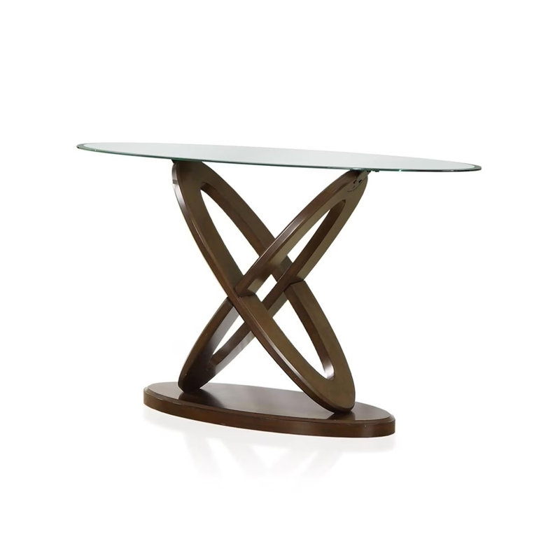 Table de canapé contemporaine l 47,6 po, noyer foncé