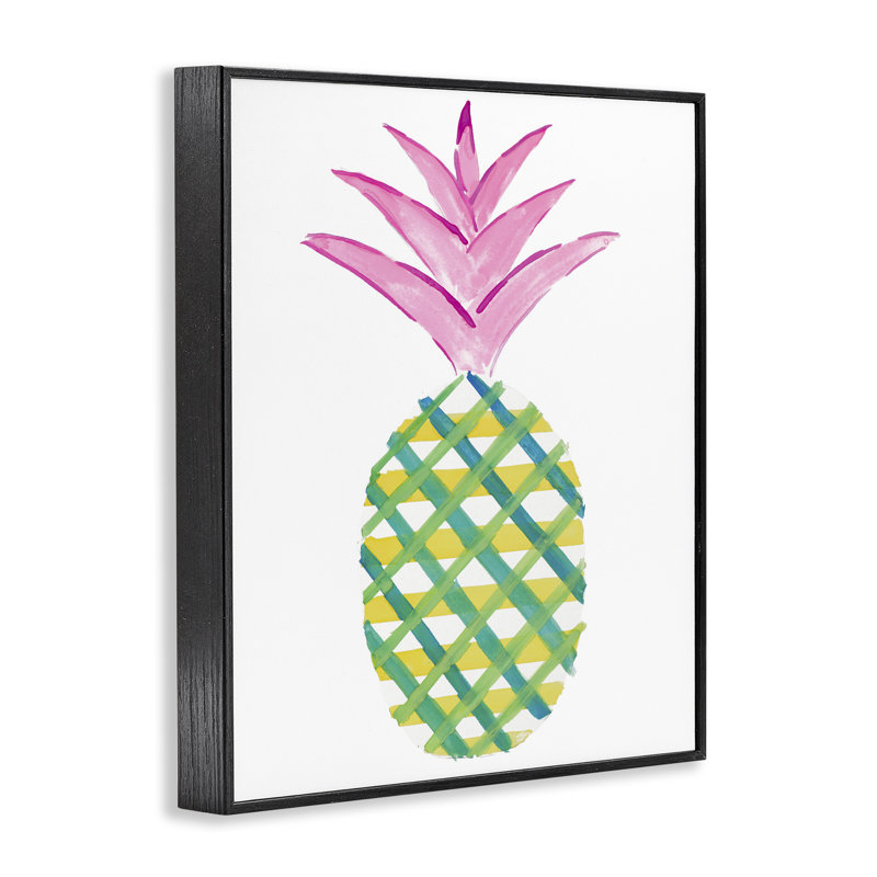 Giclée tropicale à carreaux par Julie DeRice, Giclée encadrée noir minuit, H 14 po x l 11 po