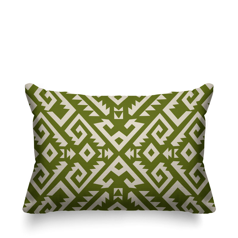 Coussin intérieur / extérieur Chitto Southwestern, Chartreuse