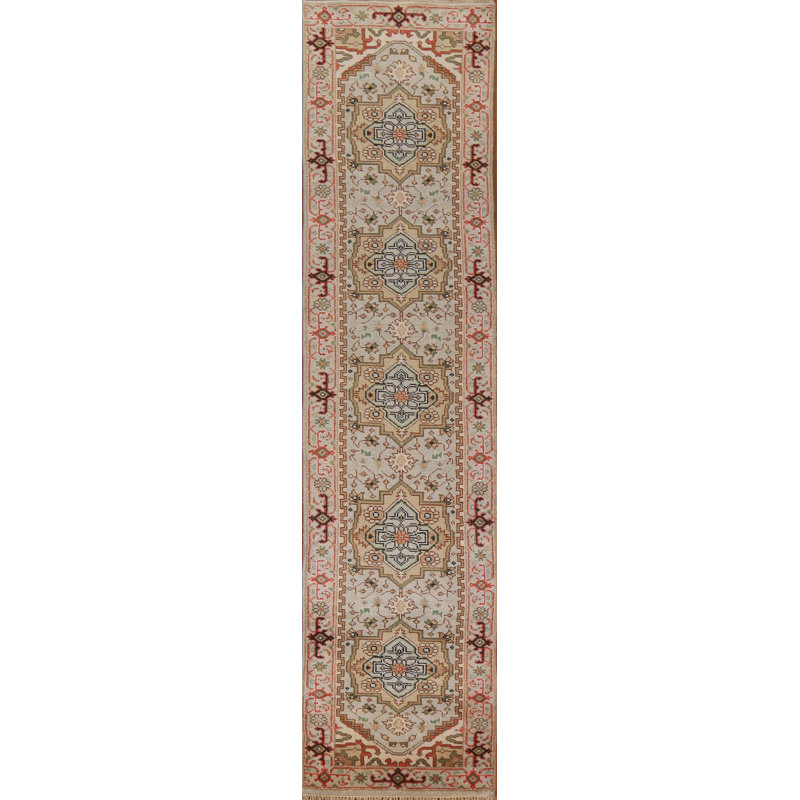 One-of-a-Kind 2'7" X 11'11" New Age Runner Wool Area Rug in Gray