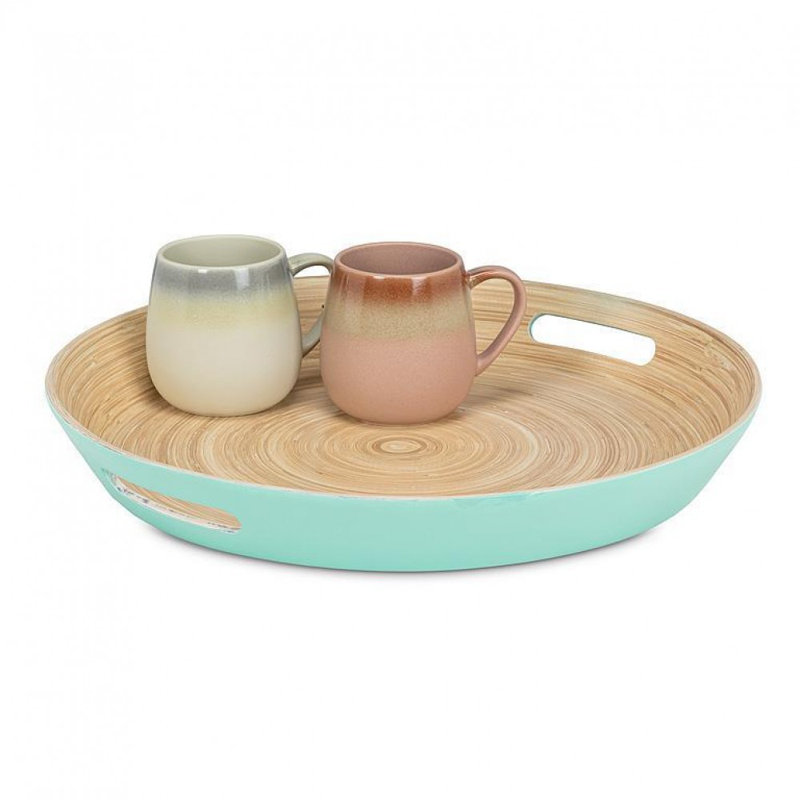 Plateau à poignées, Turquoise
