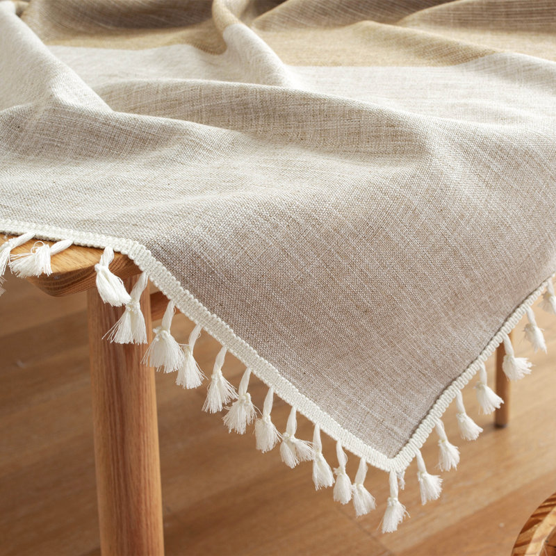 Nappe en mélange de coton Karns, Brun, 78 po x 54 po