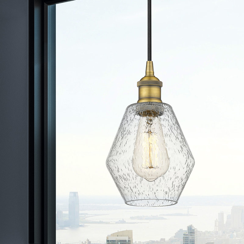 Luminaire suspendu géométrique à 1 lumière Gabbie, Laiton brossé