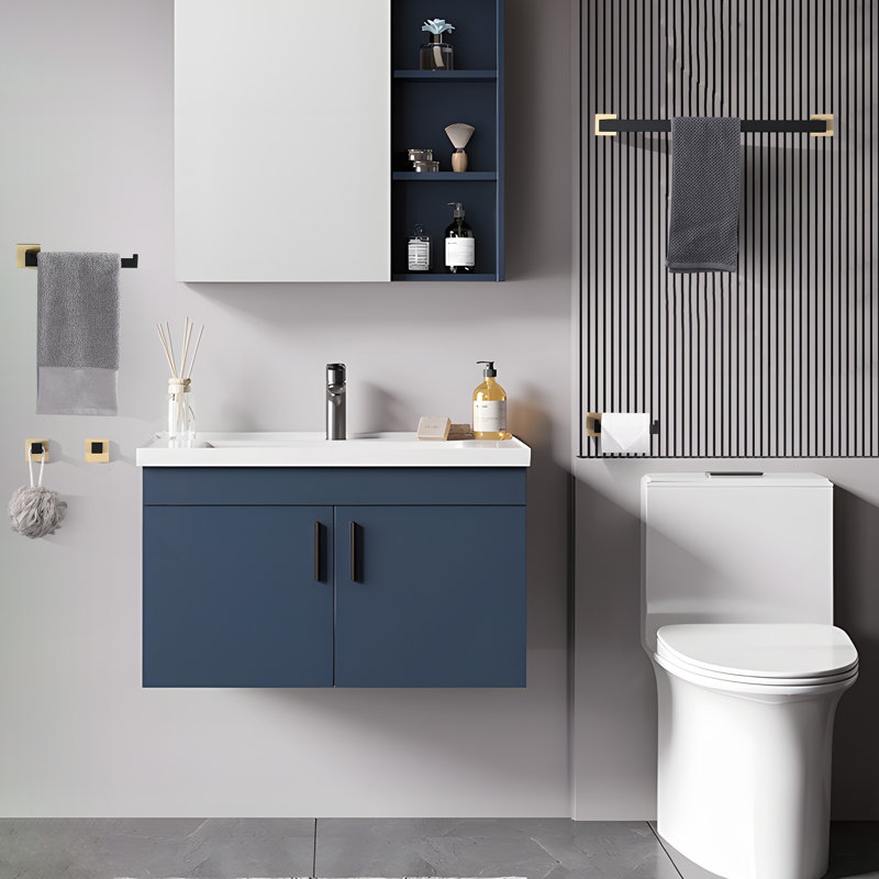5 - Piece Bathroom Hardware Set, Gold+Matte Black