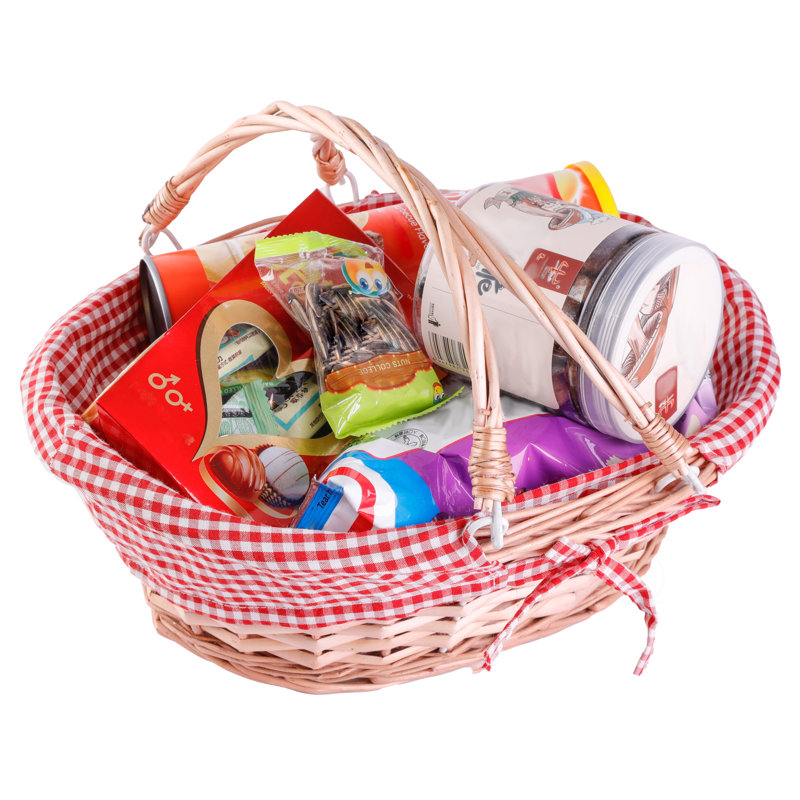Wicker Willow Picnic Basket with Double Drop-Down Handles