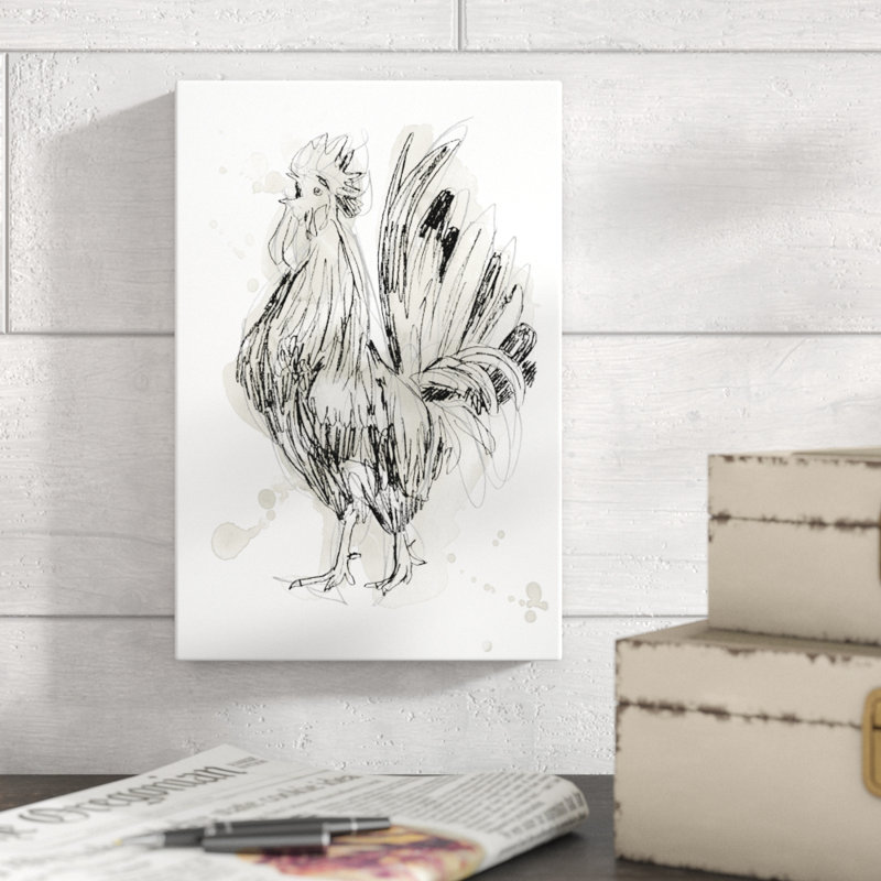 «Feathered Fowl II», peinture sur toile, H 12 po x l 8 po