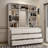Elegant Accent Cabinet With Integrated Mirror, Large Storage Drawers, And Open Shelving For Display