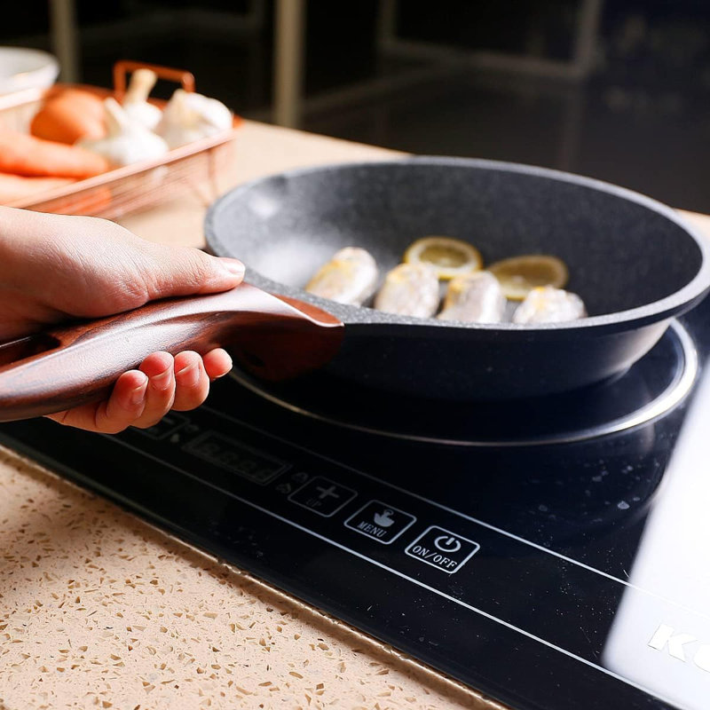 Non-Stick Frying Pan Set, 20cm + 24cm + 28cm(with Lid)