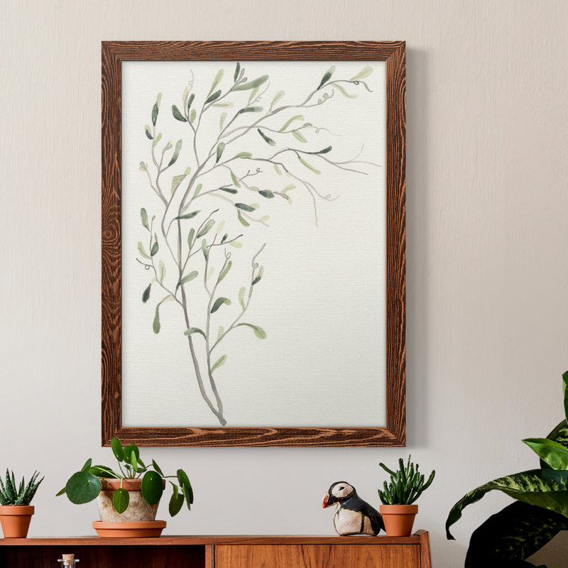 Spindle Sprig II - peinture sur toile encadrée, Érable, H 44 po x l 31 po x P 1 po