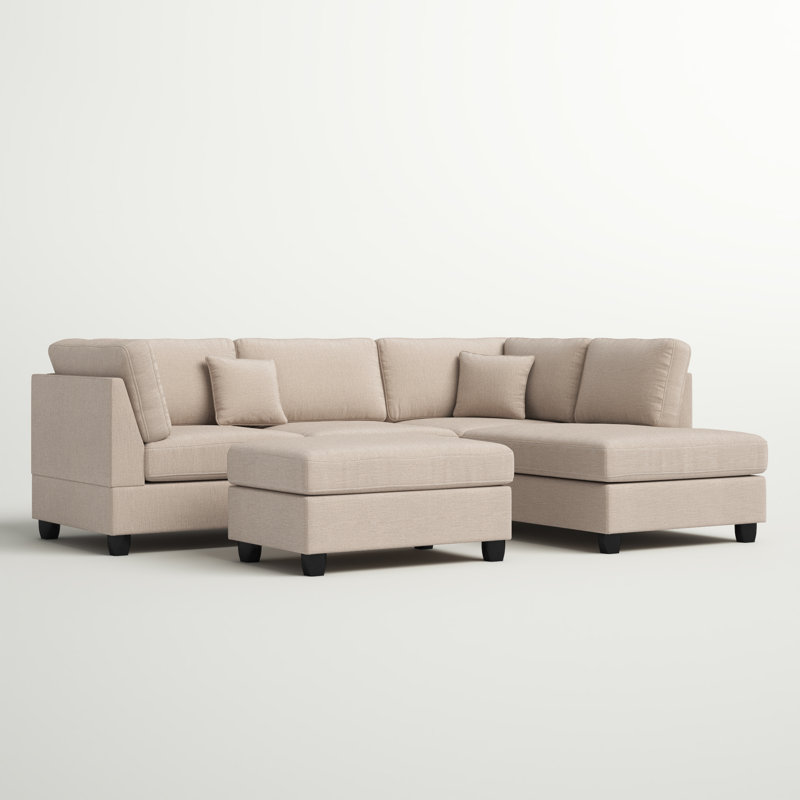 Upholstered L-Shaped Sectional Reversible, Sand