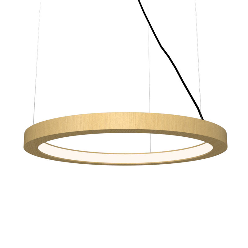 Luminaire suspendu à cadre DEL, H 1,18 po x l 39,37 po x P 39,37 po, Or biologique