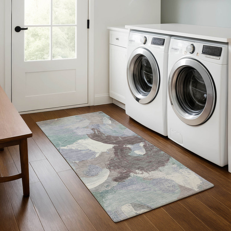Premium Machine Washable Mouton Abstract Rug, Runner 2'3" x 7'6"