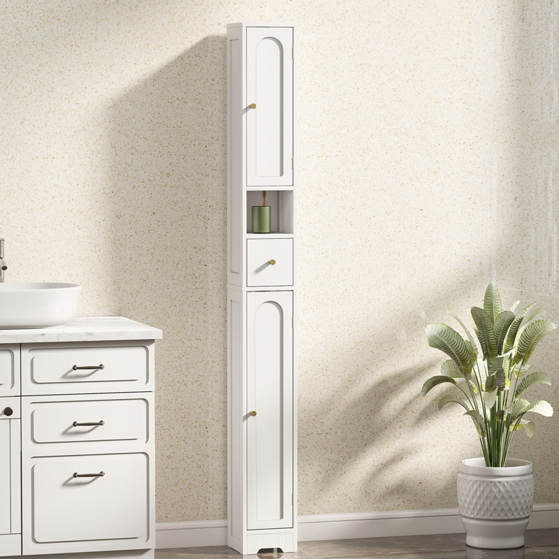 Armoire de salle de bain haute, moderne et mince, blanc