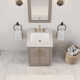 Kamila 24" Carrara White Marble Countertop Bath Vanity in Gray Oak with Faucet and Mirror