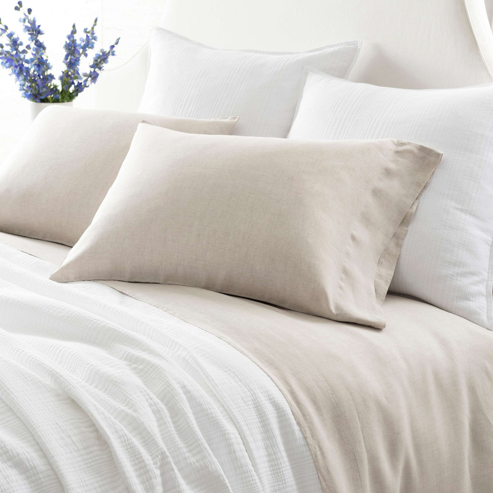 Pine Cone Hill Lush Linen Sheet Set, Queen Sheet Set, Natural