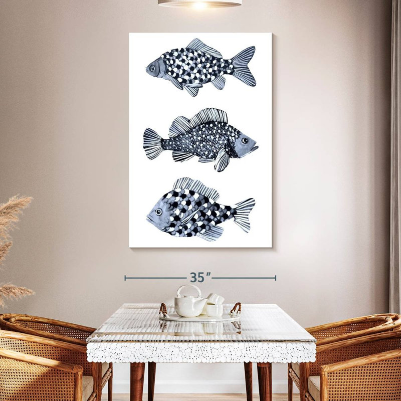 Brampt Blue Fish II, 51" H x 34" W