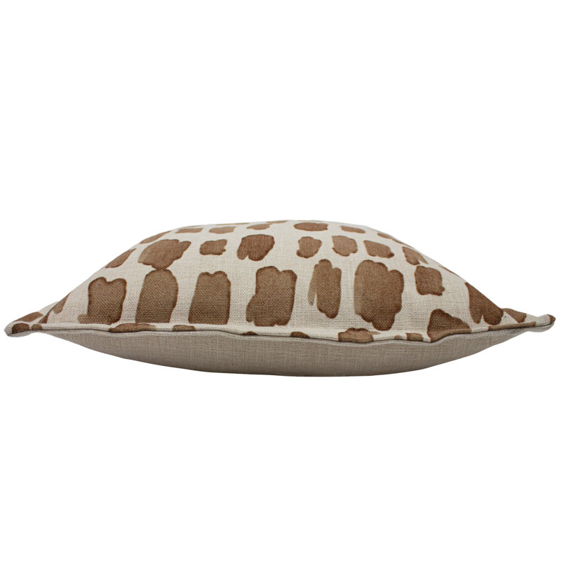 Robi Abstract Brown Square Cushion, Polyester/Polyfill