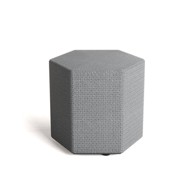 Repose-pieds d'intérieur hexagonal recouvert de tissu gris, Gris