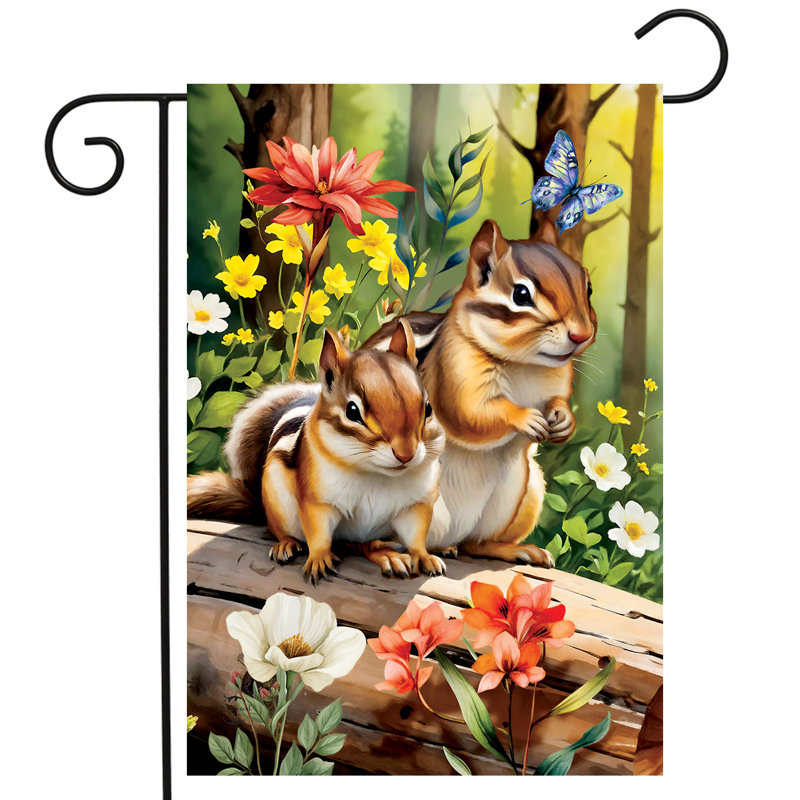 Drapeau de jardin Chipmunks, Tamias multicolores